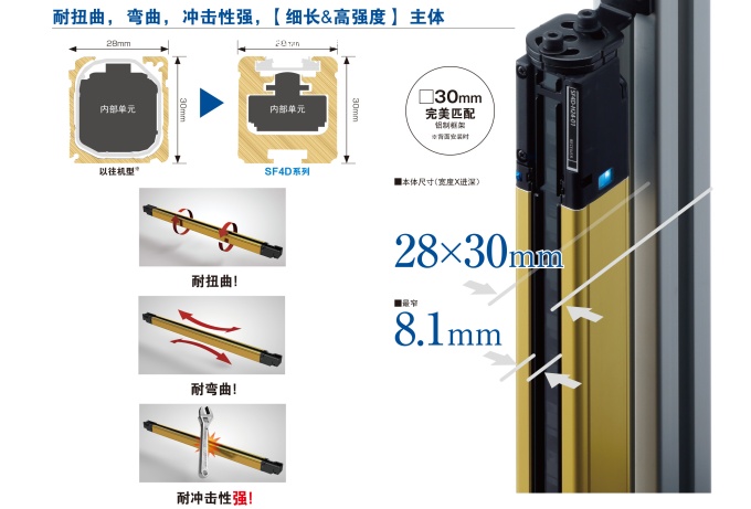 耐扭曲,彎曲,沖擊性強,【細長&高強度】主體